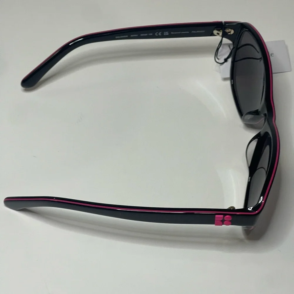 Kate Spade New York cat-eye sunglasses black hot pink detail - Picture 4 of 6